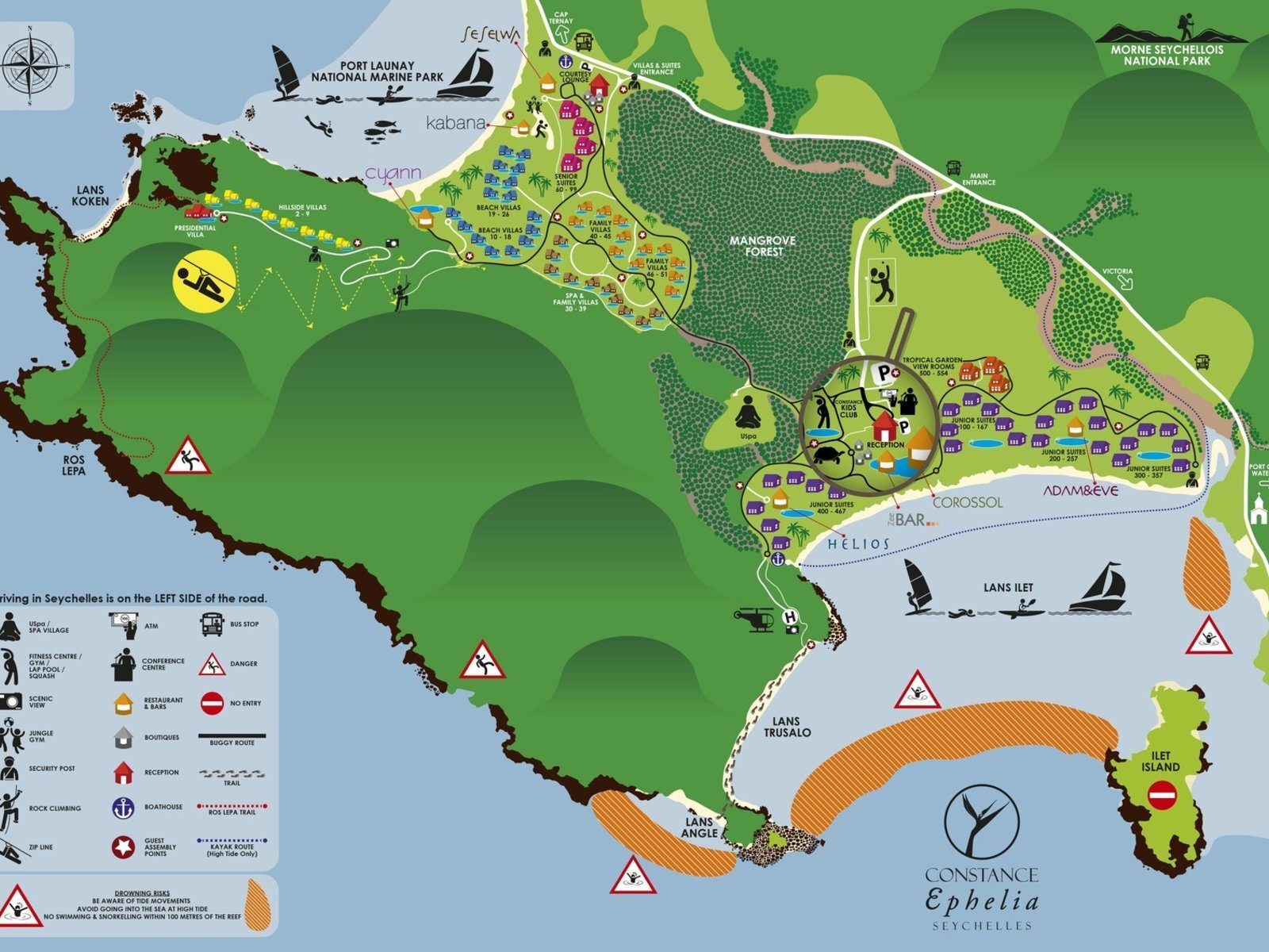 Почивка на Сейшелите в Constance Ephelia Seychelles карта